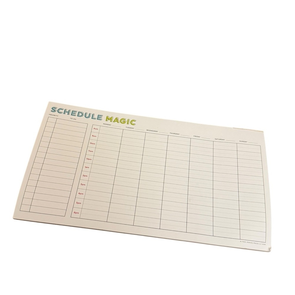 Schedule Magic Time Blocking Planner (Weekly). EUC - only a page or two missing.